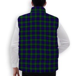 ScotsTee Shop Scottish McKinlay Modern Crest Tartan Puffer Vest Winter White Duck Down Vest Sleeveless