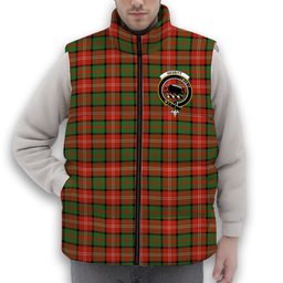 ScotsTee Shop Scottish Nesbitt Ancient Crest Tartan Puffer Vest Winter White Duck Down Vest Sleeveless