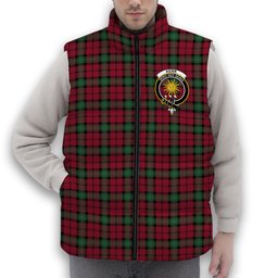 ScotsTee Shop Scottish Kerr Modern Clan Crest Tartan Puffer Vest Winter White Duck Down Vest Sleeveless