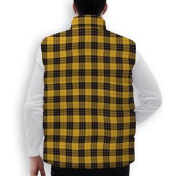 ScotsTee Shop Scottish MacLeod of Lewis Ancient SC Crest Tartan Puffer Vest Winter White Duck Down Vest Sleeveless