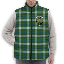ScotsTee Shop Scottish Johnstone Dress Ancient Crest Tartan Puffer Vest Winter White Duck Down Vest Sleeveless