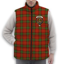 ScotsTee Shop Scottish Maxwell Ancient Crest Tartan Puffer Vest Winter White Duck Down Vest Sleeveless