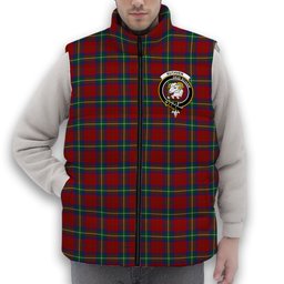 ScotsTee Shop Scottish Ruthven VS Crest Tartan Puffer Vest Winter White Duck Down Vest Sleeveless