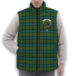 ScotsTee Shop Scottish Muir Ancient Crest Tartan Puffer Vest Winter White Duck Down Vest Sleeveless