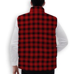 ScotsTee Shop Scottish MacIvor Crest Tartan Puffer Vest Winter White Duck Down Vest Sleeveless