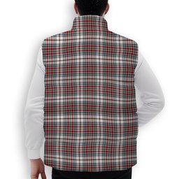ScotsTee Shop Scottish MacBain Dress Modern Crest Tartan Puffer Vest Winter White Duck Down Vest Sleeveless