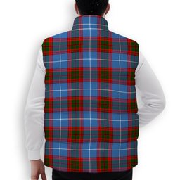ScotsTee Shop Scottish Sideserf Crest Tartan Puffer Vest Winter White Duck Down Vest Sleeveless