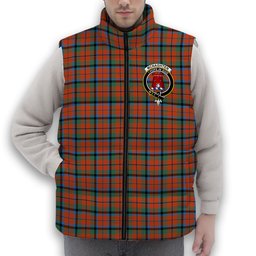 ScotsTee Shop Scottish Mcnaghten Ancient Crest Tartan Puffer Vest Winter White Duck Down Vest Sleeveless