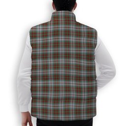 ScotsTee Shop Scottish MacBean Dress Crest Tartan Puffer Vest Winter White Duck Down Vest Sleeveless