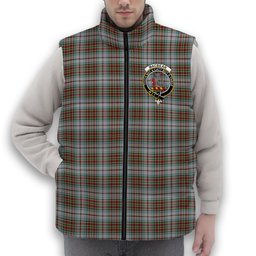 ScotsTee Shop Scottish MacBean Dress Crest Tartan Puffer Vest Winter White Duck Down Vest Sleeveless
