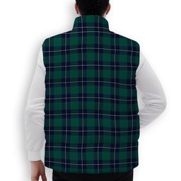 ScotsTee Shop Scottish Irvine Modern Crest Tartan Puffer Vest Winter White Duck Down Vest Sleeveless