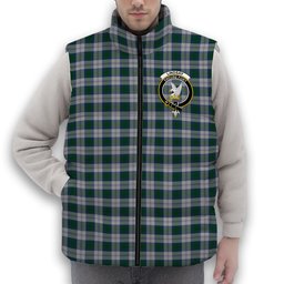 ScotsTee Shop Scottish Lindsay Dress Crest Tartan Puffer Vest Winter White Duck Down Vest Sleeveless