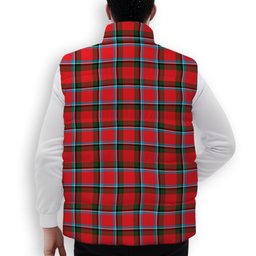 ScotsTee Shop Scottish Sinclair Modern Crest Tartan Puffer Vest Winter White Duck Down Vest Sleeveless