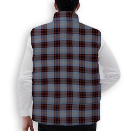 ScotsTee Shop Scottish Rutherford Ancient Crest Tartan Puffer Vest Winter White Duck Down Vest Sleeveless