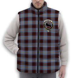 ScotsTee Shop Scottish Rutherford Ancient Crest Tartan Puffer Vest Winter White Duck Down Vest Sleeveless