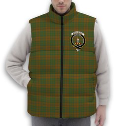ScotsTee Shop Scottish McAlister of Glenbarr Hunting Modern Crest Tartan Puffer Vest Winter White Duck Down Vest Sleeveless