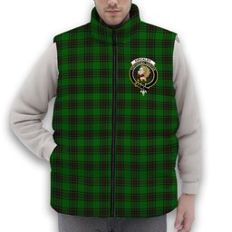 ScotsTee Shop Scottish Kirkcaldy SC Crest Tartan Puffer Vest Winter White Duck Down Vest Sleeveless
