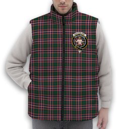 ScotsTee Shop Scottish MacFarlane Hunting Modern Crest Tartan Puffer Vest Winter White Duck Down Vest Sleeveless