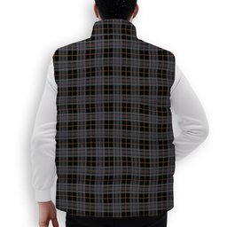 ScotsTee Shop Scottish Turnbull, Dress Bruce Crest Tartan Puffer Vest Winter White Duck Down Vest Sleeveless