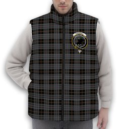 ScotsTee Shop Scottish Turnbull, Dress Bruce Crest Tartan Puffer Vest Winter White Duck Down Vest Sleeveless