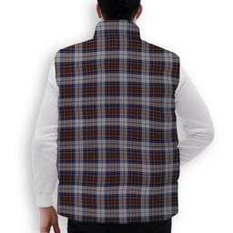 ScotsTee Shop Scottish MacBeth Dress Crest Tartan Puffer Vest Winter White Duck Down Vest Sleeveless
