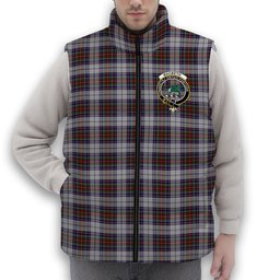 ScotsTee Shop Scottish MacBeth Dress Crest Tartan Puffer Vest Winter White Duck Down Vest Sleeveless