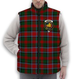 ScotsTee Shop Scottish Thomson Mackinlay Crest Tartan Puffer Vest Winter White Duck Down Vest Sleeveless
