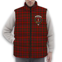 ScotsTee Shop Scottish MacAlister 1820 Crest Tartan Puffer Vest Winter White Duck Down Vest Sleeveless