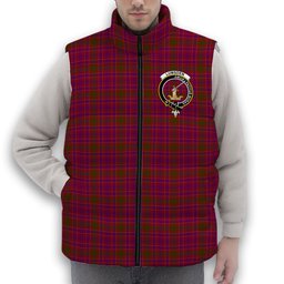 ScotsTee Shop Scottish Lumsden of Clova Crest Tartan Puffer Vest Winter White Duck Down Vest Sleeveless