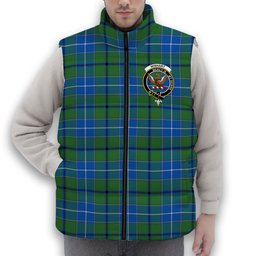 ScotsTee Shop Scottish Wishart Hunting Ancient Clan Crest Tartan Puffer Vest Winter White Duck Down Vest Sleeveless
