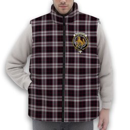 ScotsTee Shop Scottish MacPherson of Pitmain Crest Tartan Puffer Vest Winter White Duck Down Vest Sleeveless