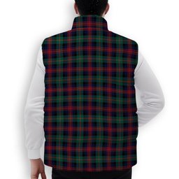 ScotsTee Shop Scottish MacLennan Modern Crest Tartan Puffer Vest Winter White Duck Down Vest Sleeveless