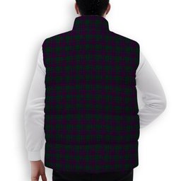 ScotsTee Shop Scottish Wilsons 211 Crest Tartan Puffer Vest Winter White Duck Down Vest Sleeveless