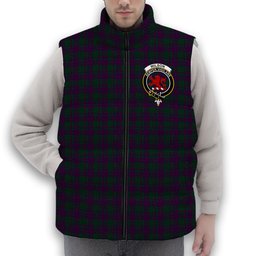 ScotsTee Shop Scottish Wilsons 211 Crest Tartan Puffer Vest Winter White Duck Down Vest Sleeveless