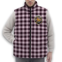 ScotsTee Shop Scottish MacPherson Hunting Modern Crest Tartan Puffer Vest Winter White Duck Down Vest Sleeveless