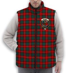ScotsTee Shop Scottish McPhail Modern Crest Tartan Puffer Vest Winter White Duck Down Vest Sleeveless