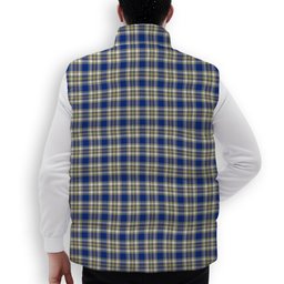 ScotsTee Shop Scottish Livingstone Dress Modern Crest Tartan Puffer Vest Winter White Duck Down Vest Sleeveless