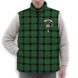 ScotsTee Shop Scottish Kincaid Modern Crest Tartan Puffer Vest Winter White Duck Down Vest Sleeveless