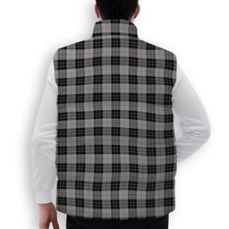 ScotsTee Shop Scottish McPherson Dress Crest Tartan Puffer Vest Winter White Duck Down Vest Sleeveless