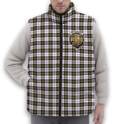 ScotsTee Shop Scottish McPherson Dress Modern Crest Tartan Puffer Vest Winter White Duck Down Vest Sleeveless