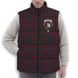 ScotsTee Shop Scottish Ritchie Crest Tartan Puffer Vest Winter White Duck Down Vest Sleeveless