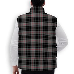 ScotsTee Shop Scottish Moffat Modern SC Crest Tartan Puffer Vest Winter White Duck Down Vest Sleeveless
