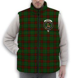 ScotsTee Shop Scottish Maxwell Hunting Crest Tartan Puffer Vest Winter White Duck Down Vest Sleeveless
