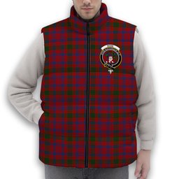 ScotsTee Shop Scottish Ross 5 Crest Tartan Puffer Vest Winter White Duck Down Vest Sleeveless