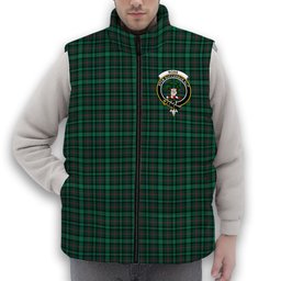 ScotsTee Shop Scottish Ross Hunting Modern Crest Tartan Puffer Vest Winter White Duck Down Vest Sleeveless