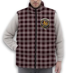 ScotsTee Shop Scottish MacPherson Crest Tartan Puffer Vest Winter White Duck Down Vest Sleeveless