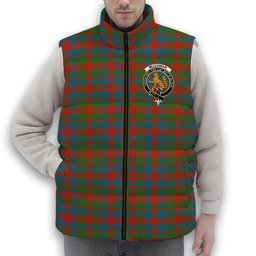 ScotsTee Shop Scottish McGowan Ancient Crest Tartan Puffer Vest Winter White Duck Down Vest Sleeveless
