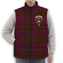 ScotsTee Shop Scottish MacColl Ancient Crest Tartan Puffer Vest Winter White Duck Down Vest Sleeveless