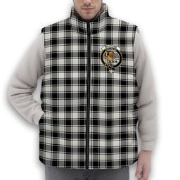 ScotsTee Shop Scottish MacPhee B&W Modern Crest Tartan Puffer Vest Winter White Duck Down Vest Sleeveless