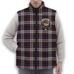 ScotsTee Shop Scottish McDonald Dress Modern Crest Tartan Puffer Vest Winter White Duck Down Vest Sleeveless